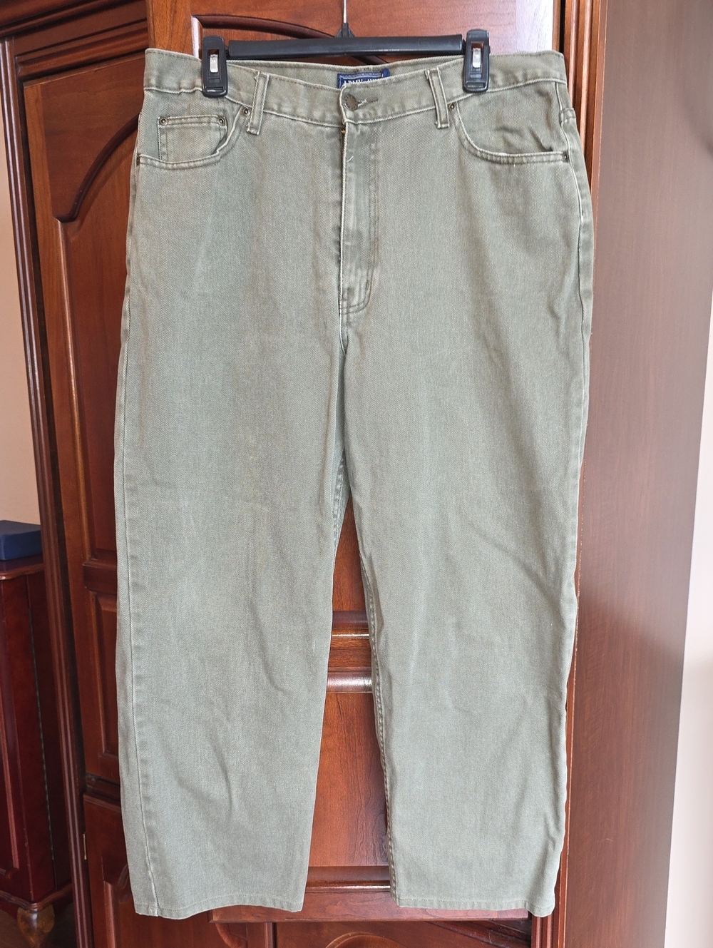 Vintage Army Navy Straight Jeans - Olive Green